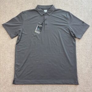 Callaway Opti-Dri Golf Gray Striped Polo Men's‎ Size Large NWT